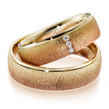 Auksinis vestuvinis žiedas be ir su briliantais