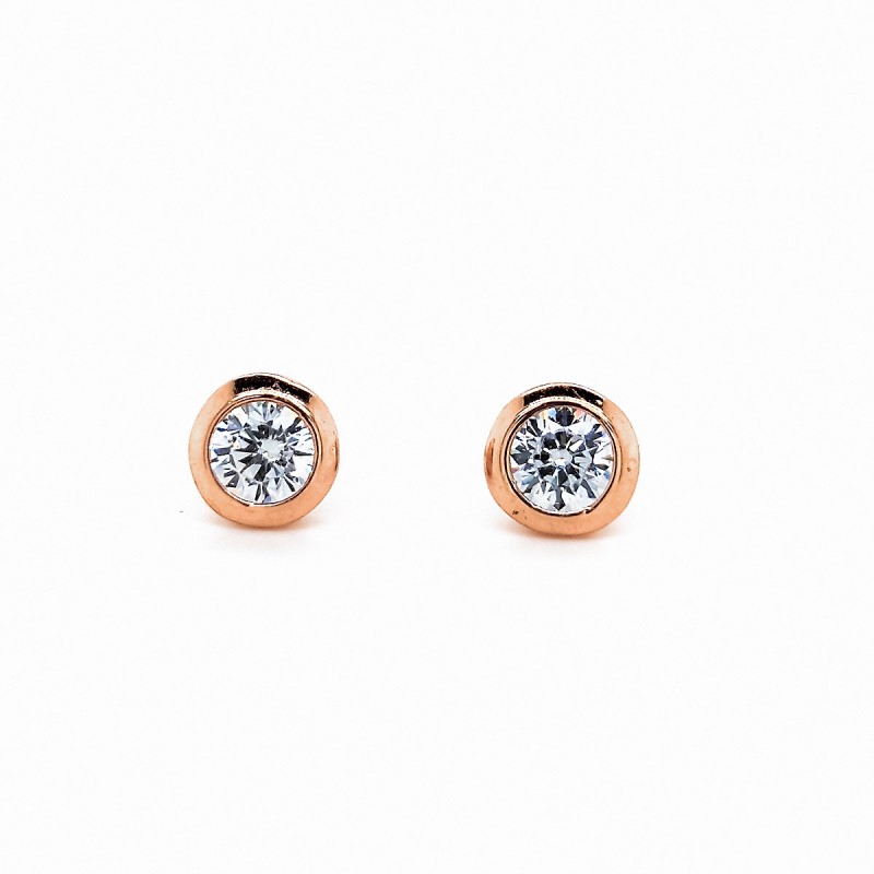 Auksiniai auskarai su cirkoniu 5,5 mm