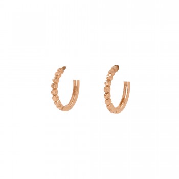 Auksiniai auskarai graviruoti lankeliai 14 mm