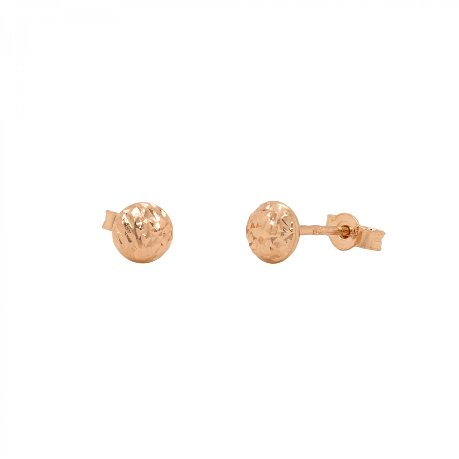 Auksiniai graviruoti auskarai pusė burbulo - 4 mm