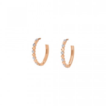 Auksiniai auskarai graviruoti lankeliai 12 mm