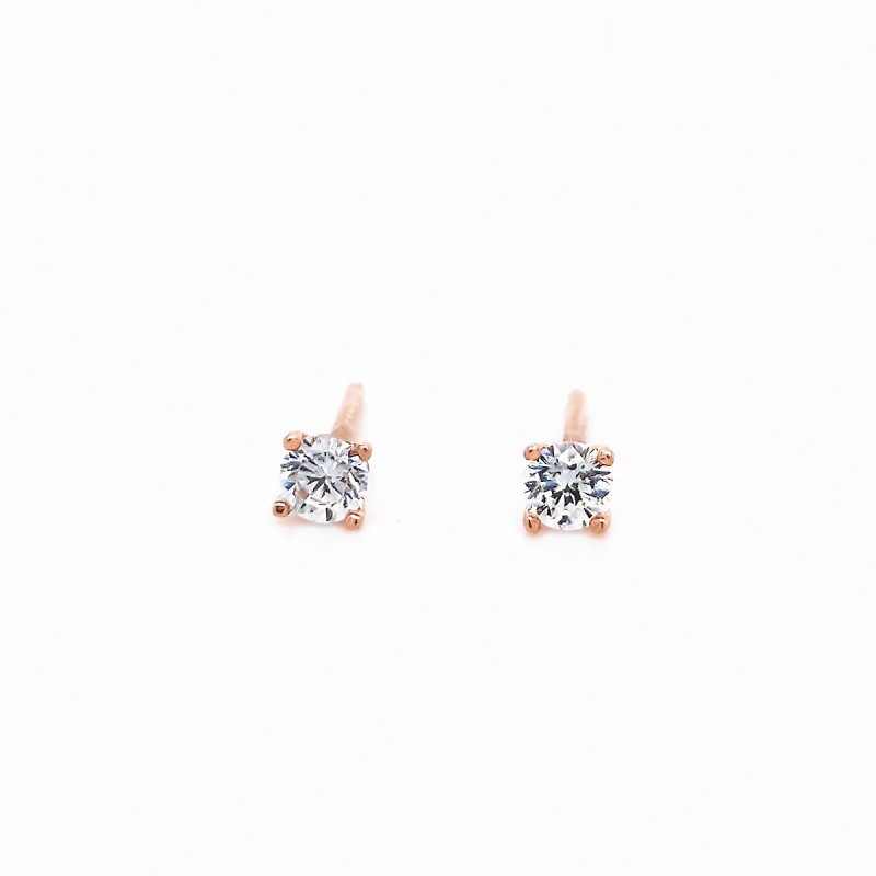 Auksiniai auskarai su cirkoniu 2.5 mm