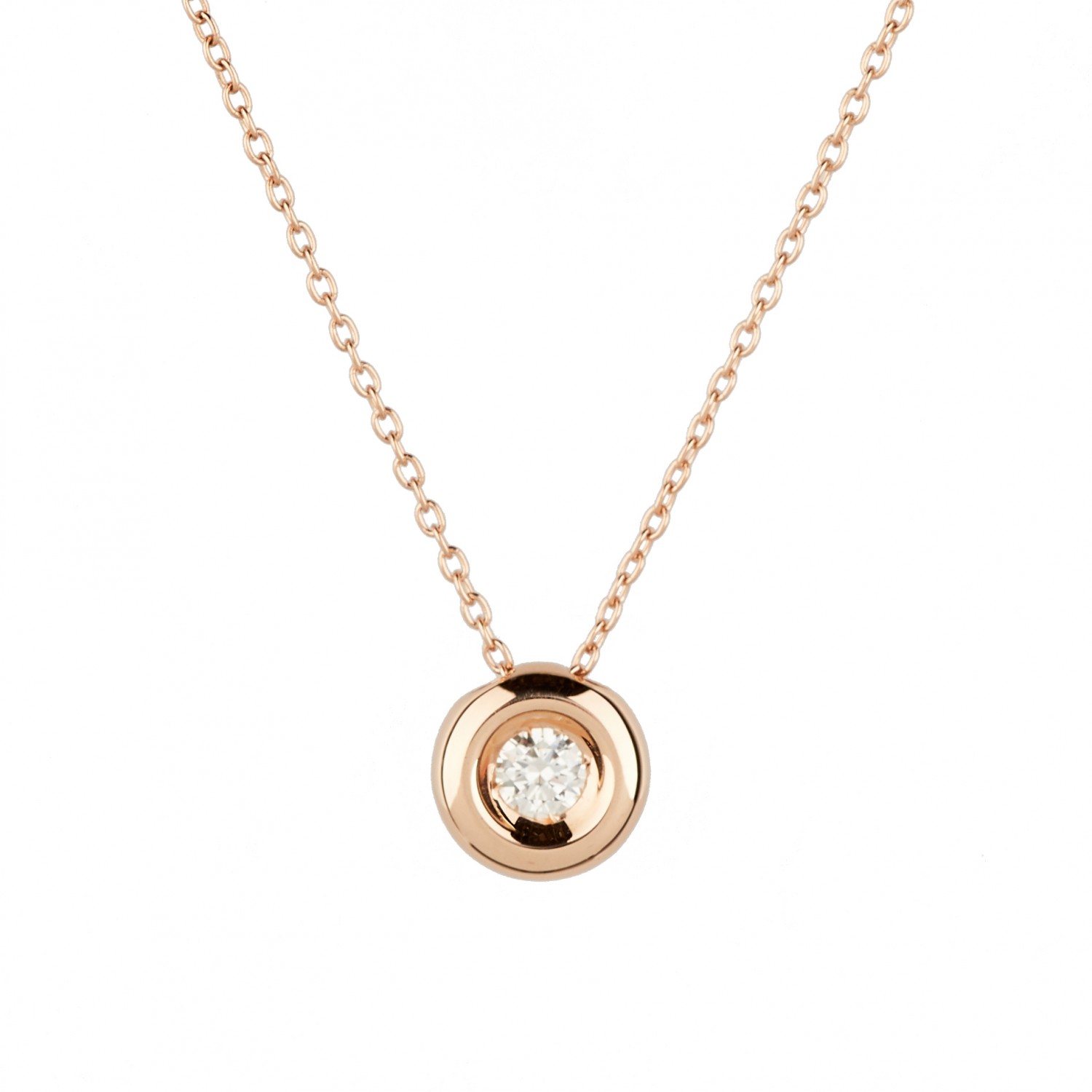 Grandinėlė su pakabuku ir briliantu "Klasikinis" - 0.10ct