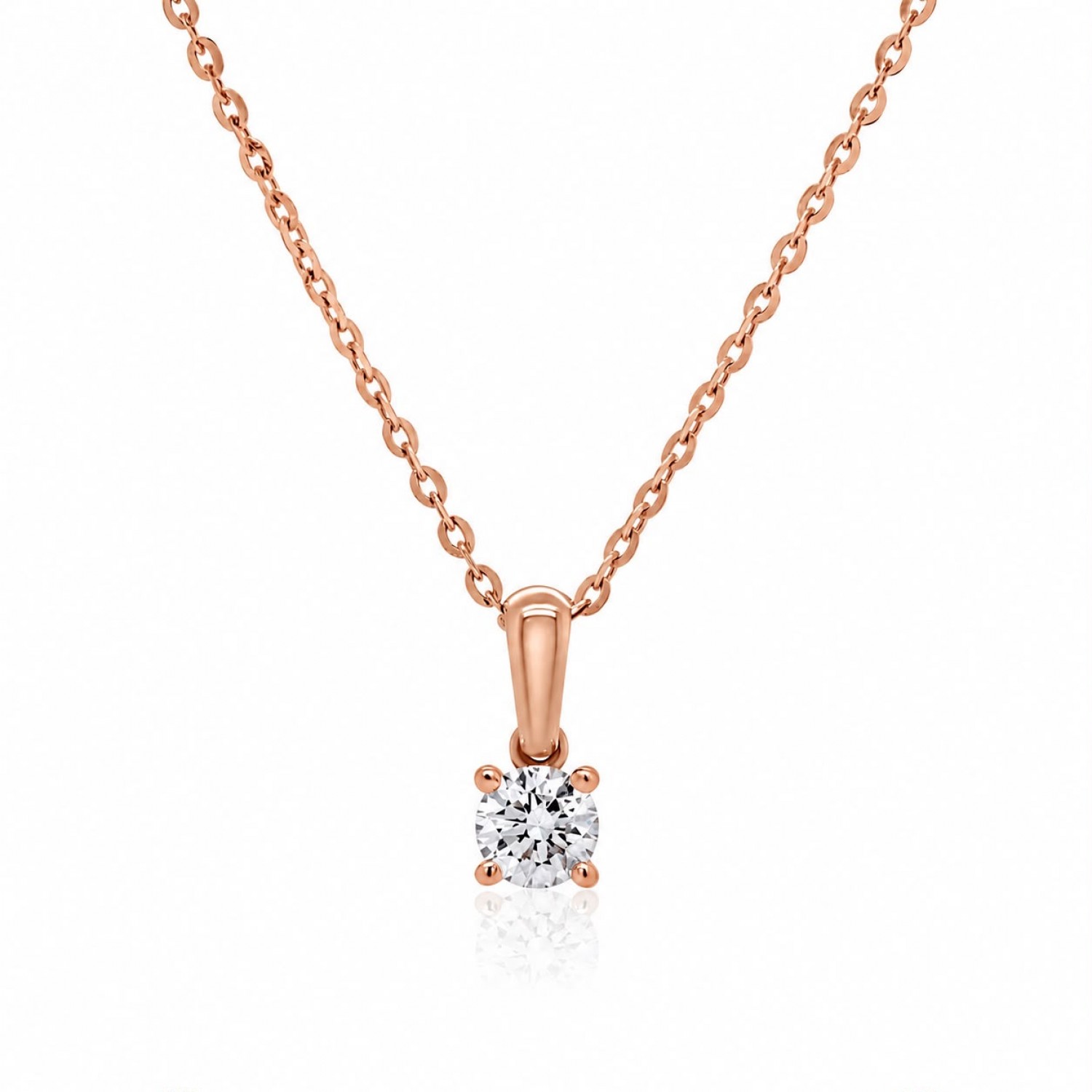 Auksinė grandinėlė su brilianto pakabuku 0.21ct