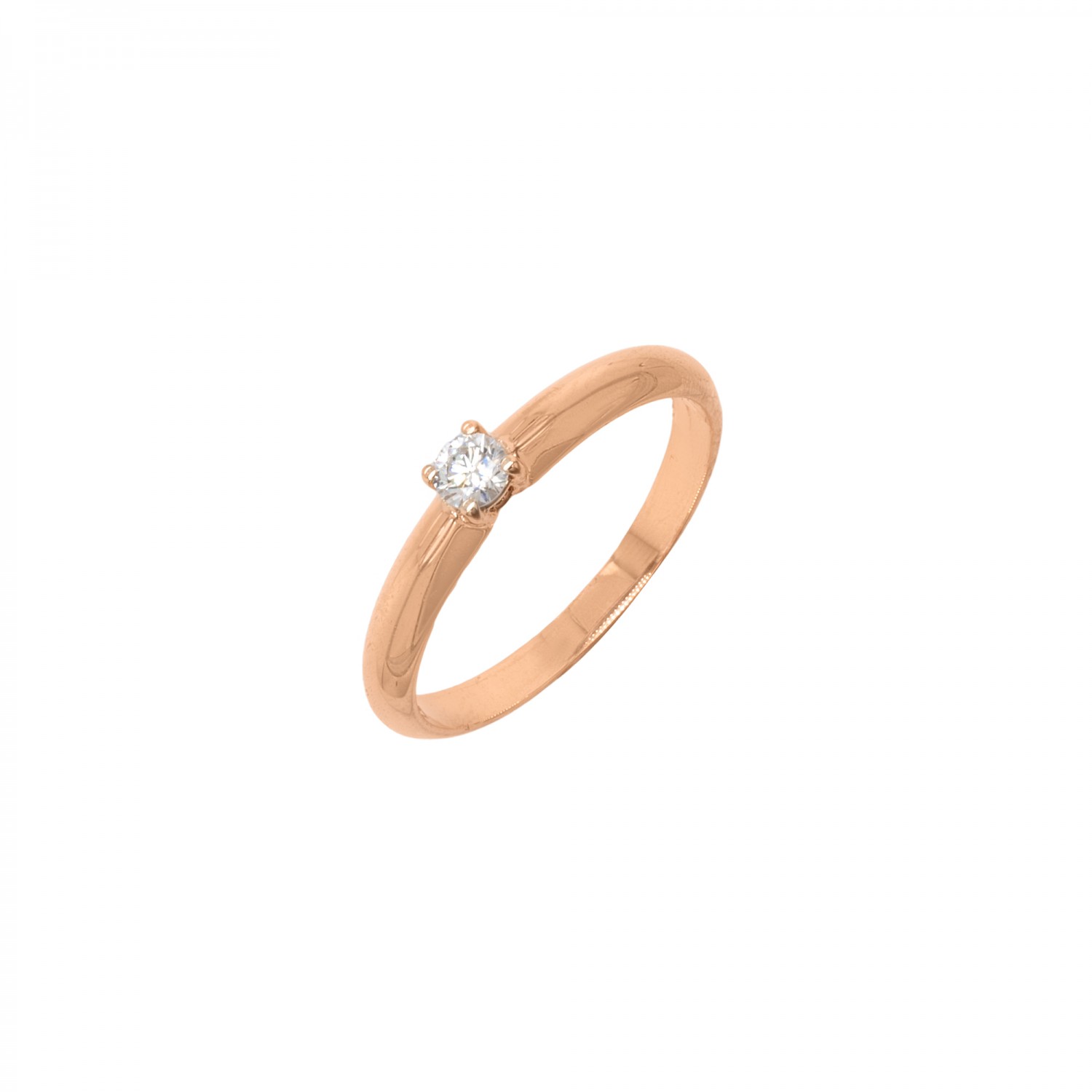 Auksinis žiedas su briliantu 0.10ct